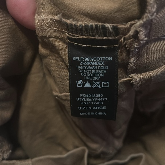 Paper bag high waisted cotton pants. Size large - Picture 6 of 7